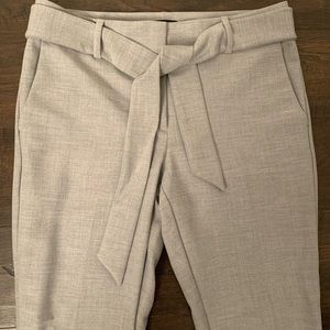 LOFT Light Gray Tie Dress Pant